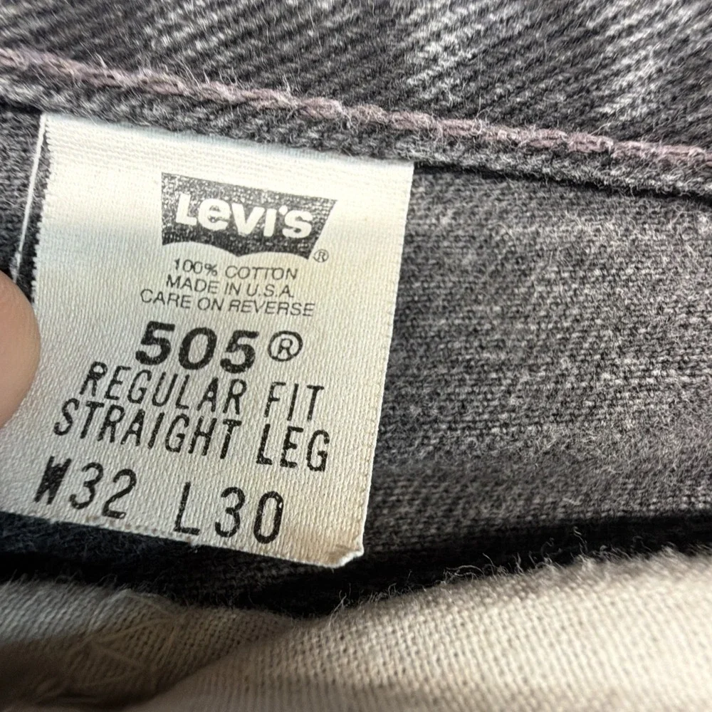 Vintage Levis 505 Black Straight Jeans Made in USA Mens 32x30 (Fits 32x28)